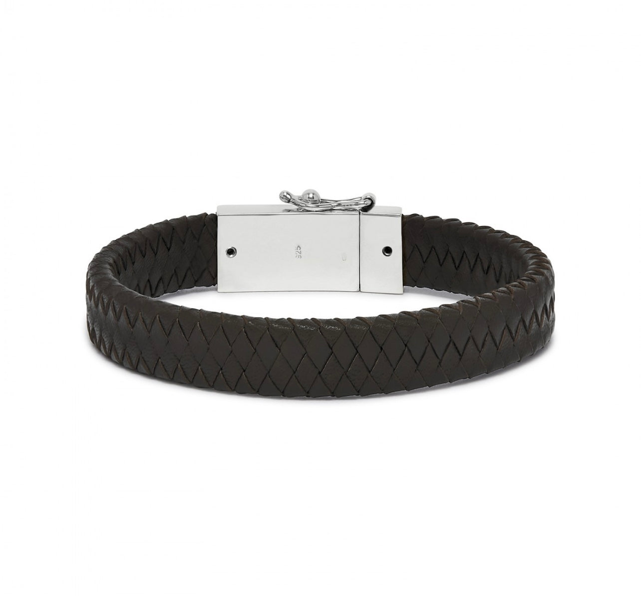 SILK Armband Leer Zwart 841BLK 19CM