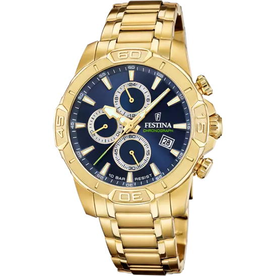 FESTINA HEREN BLAUW GOUDKLEURIG CHRONO HORLOGE F20705/5