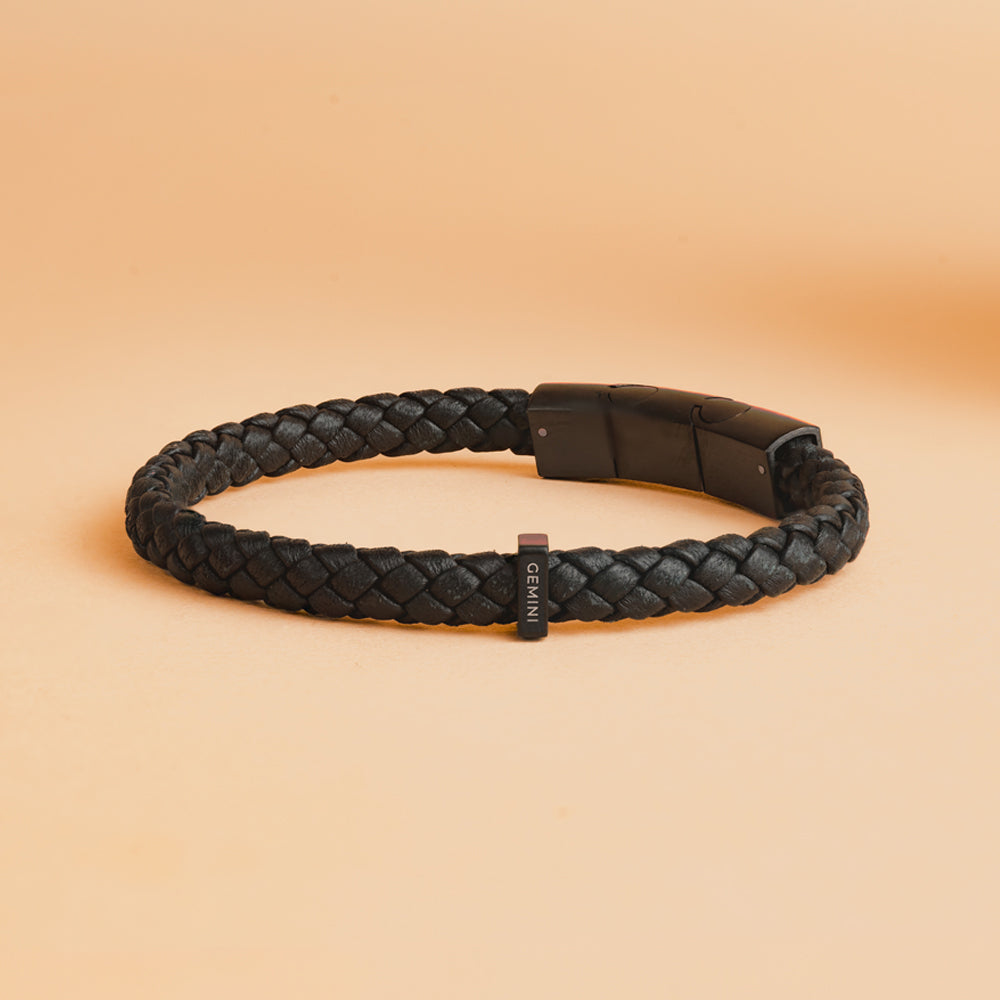 GEMENI UNA ARMBAND NAPPA LEDER ZWART