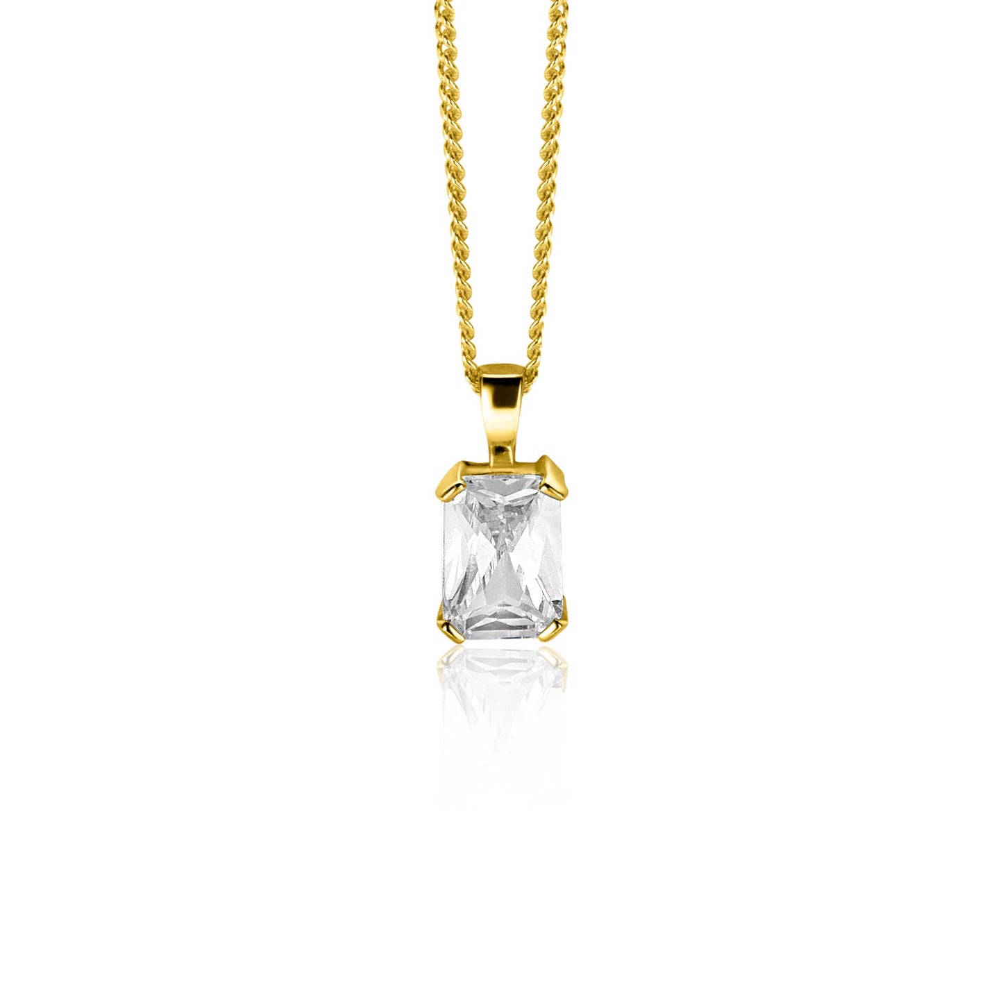 ZINZI Gold 14 karaat gouden hanger met zirkonia ZHG509