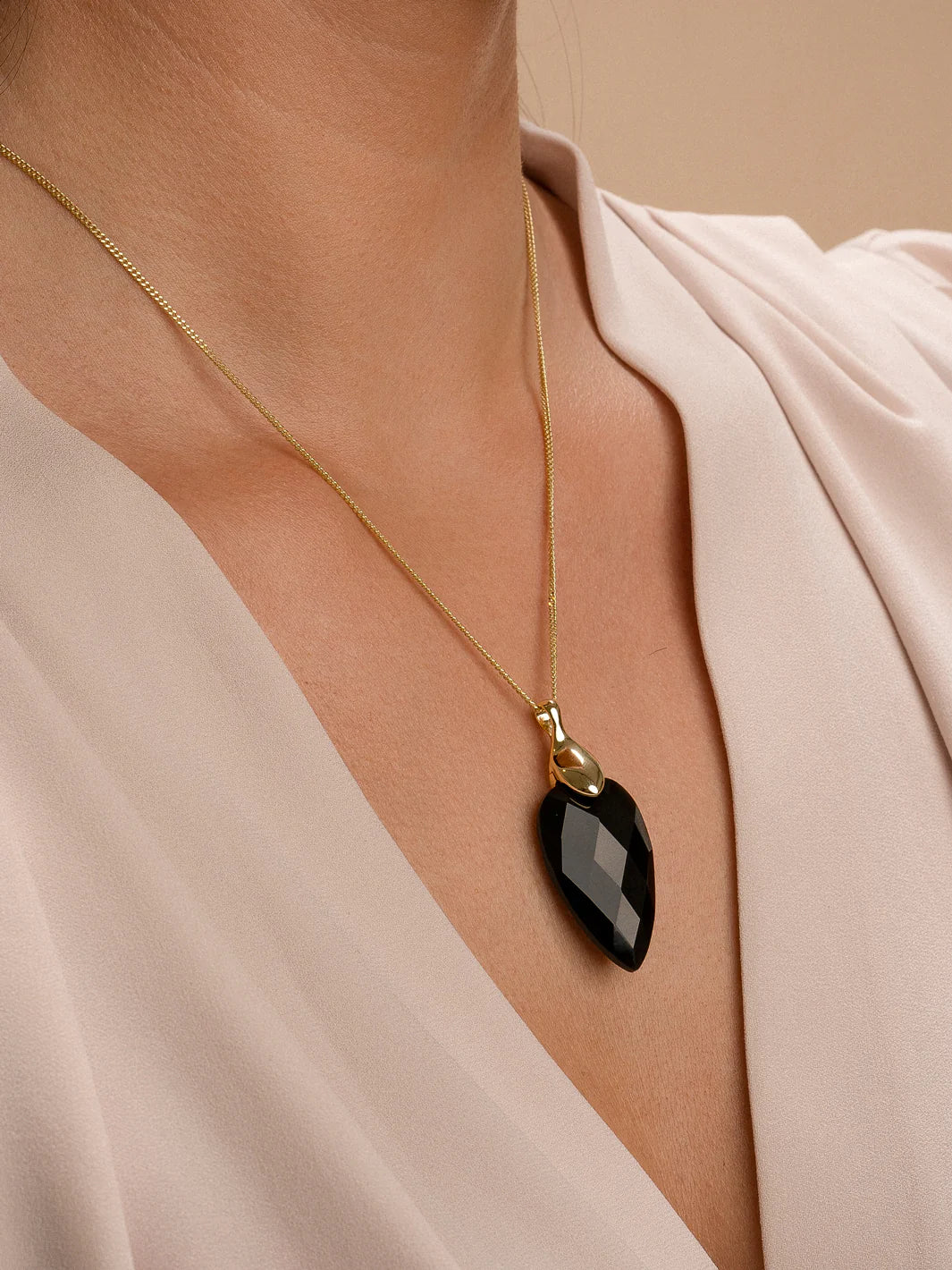 SPARKLING Pendant Leaf Silver Polished Gold Plated