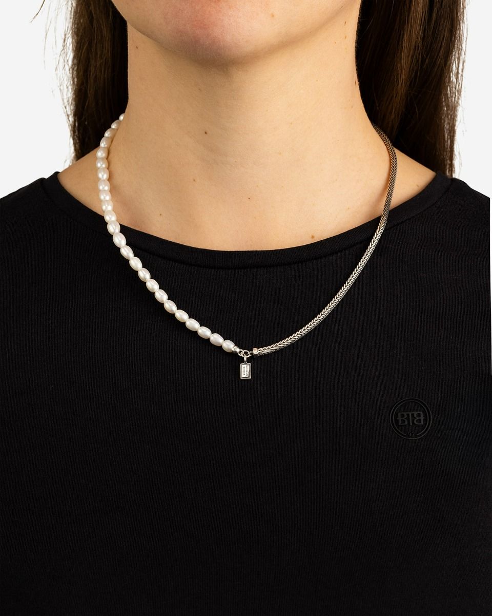 BUDDHA TO BUDDHA BARBARA MINI PAREL KETTING ZILVER 50CM
