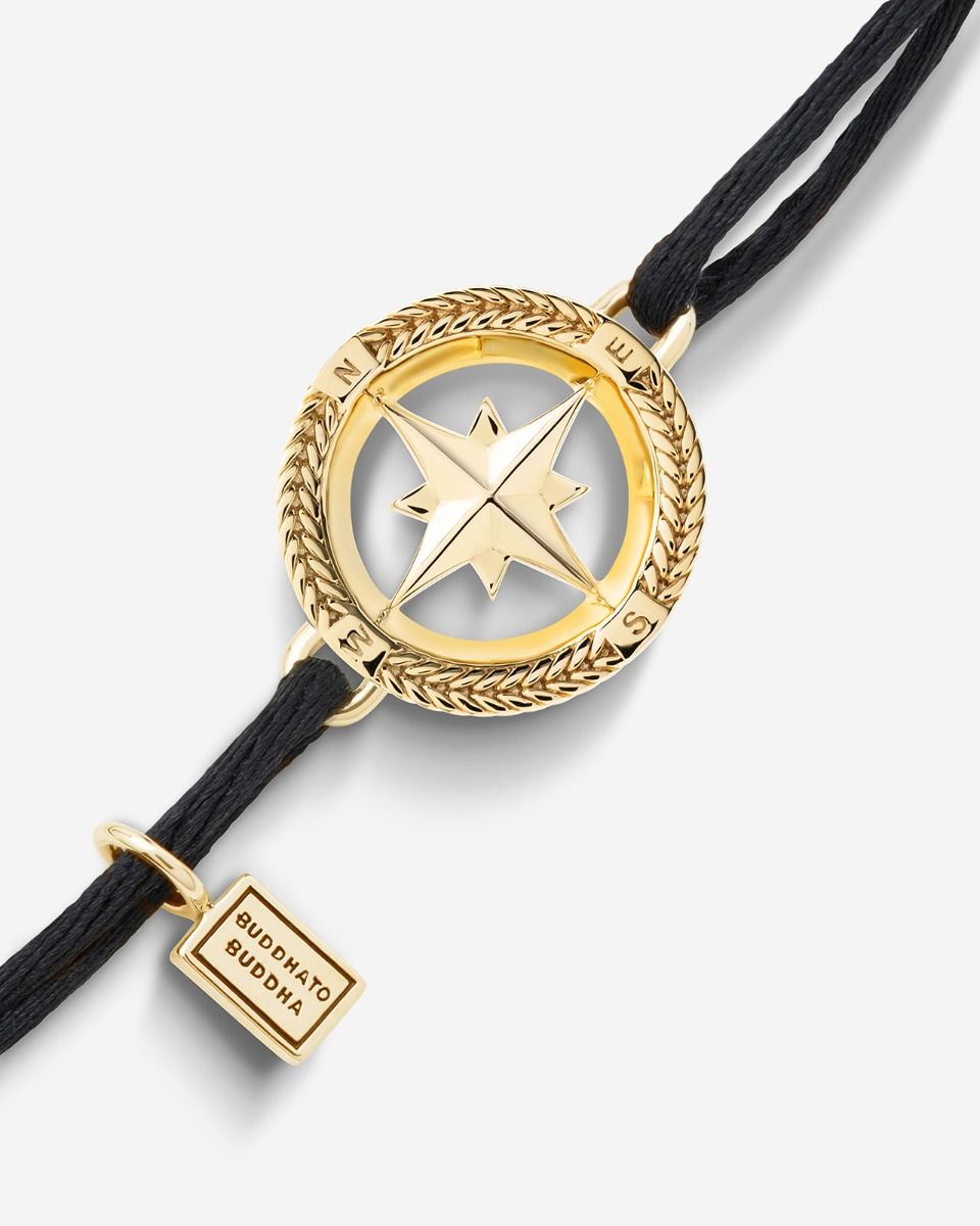 BUDDHA TO BUDDHA BARBARA MINI KOMPAS KOORD ARMBAND VERGULD