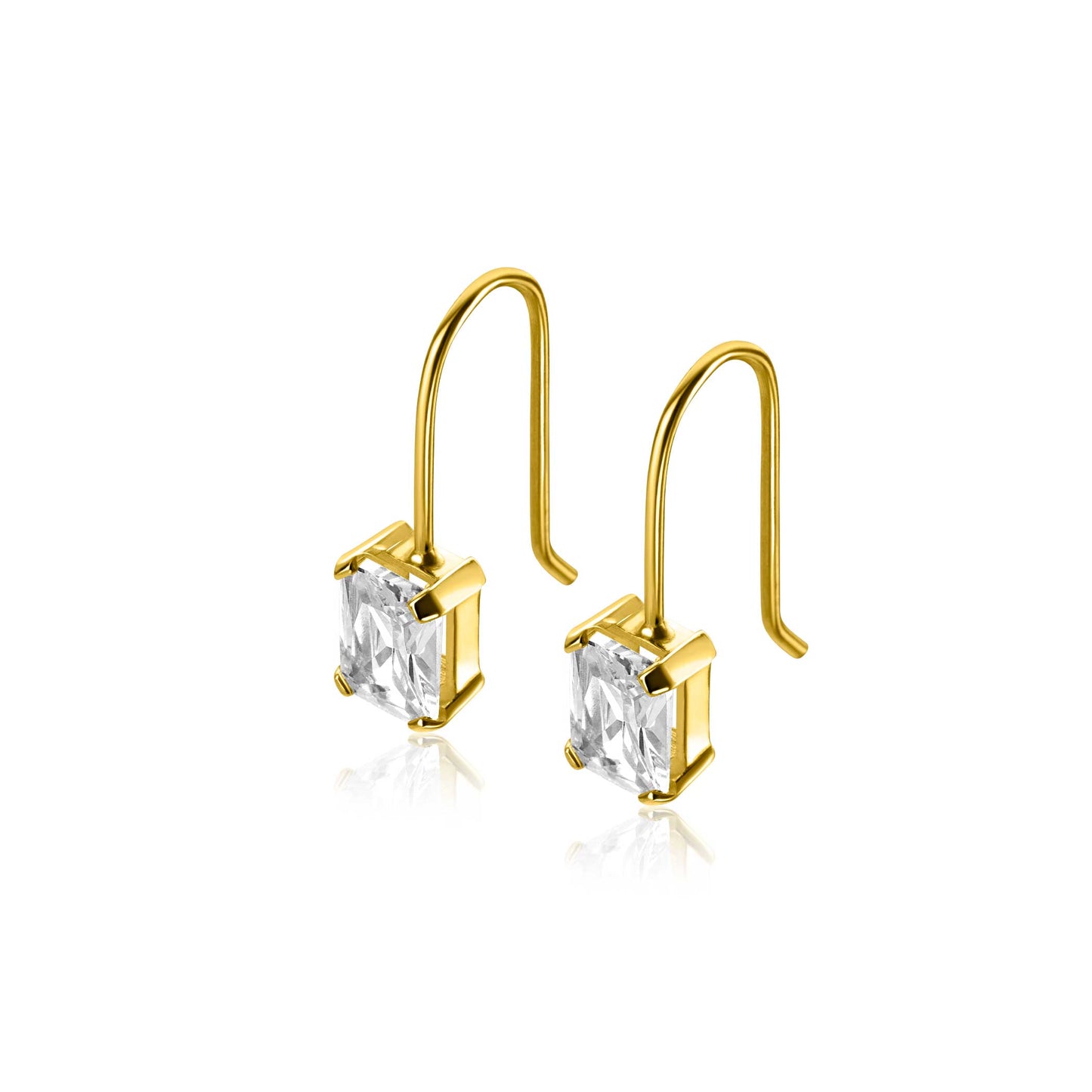 ZINZI Gold 14 karaat gouden oorhangers met zirkonia ZGO509