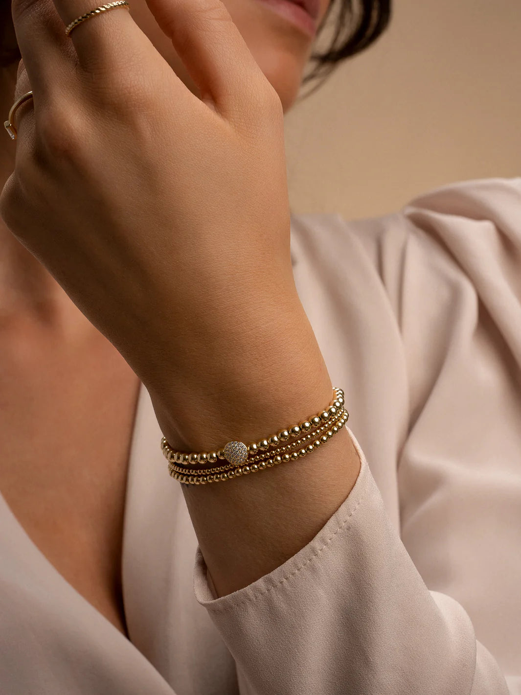 SPARKLING Bracelet Gold Plated Saturn Small 3MM