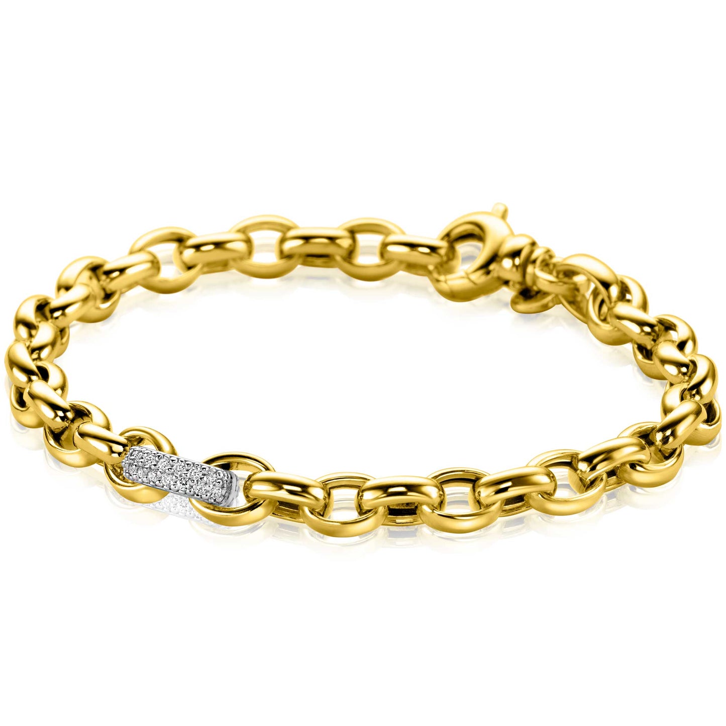 ZINZI ARMBAND VERGULD SCHAKEL MET ZIRCONIA ZIA2664