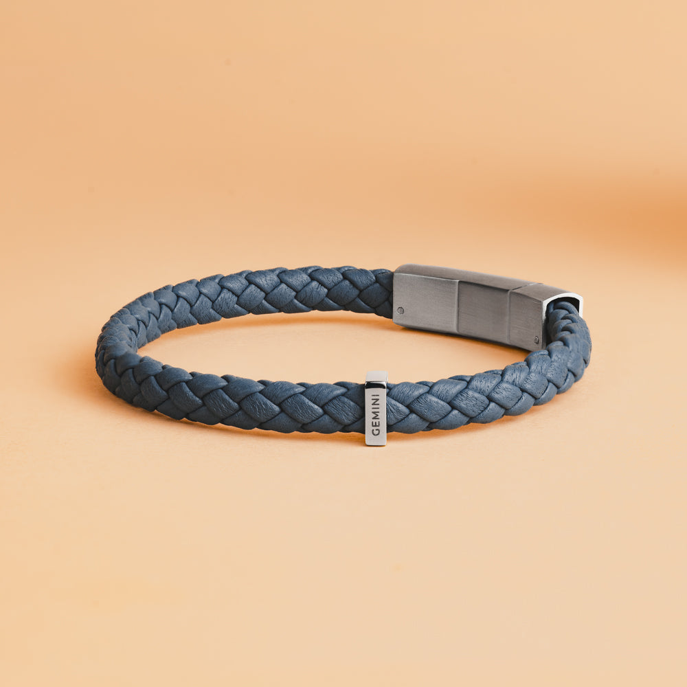 GEMENI UNA ARMBAND NAPPA LEDER LICHT BLAUW
