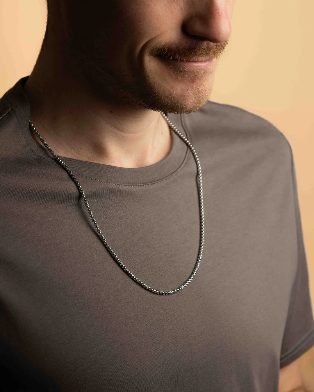 GEMENI VITO BOXEL KETTING 3MM MET ZILVEREN AFWERKING