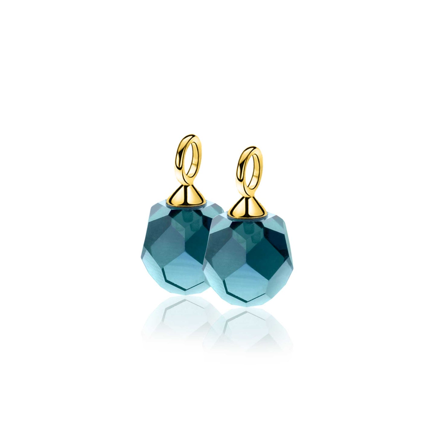 ZINZI CREOOLHANGERS VERGULD MET BLAUWE BEAD ZICH266BG