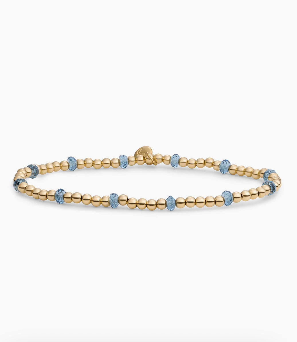 SPARKLING REVERSE ROUNDEL ARMBAND OCEAN TOPAZ QUARTZ