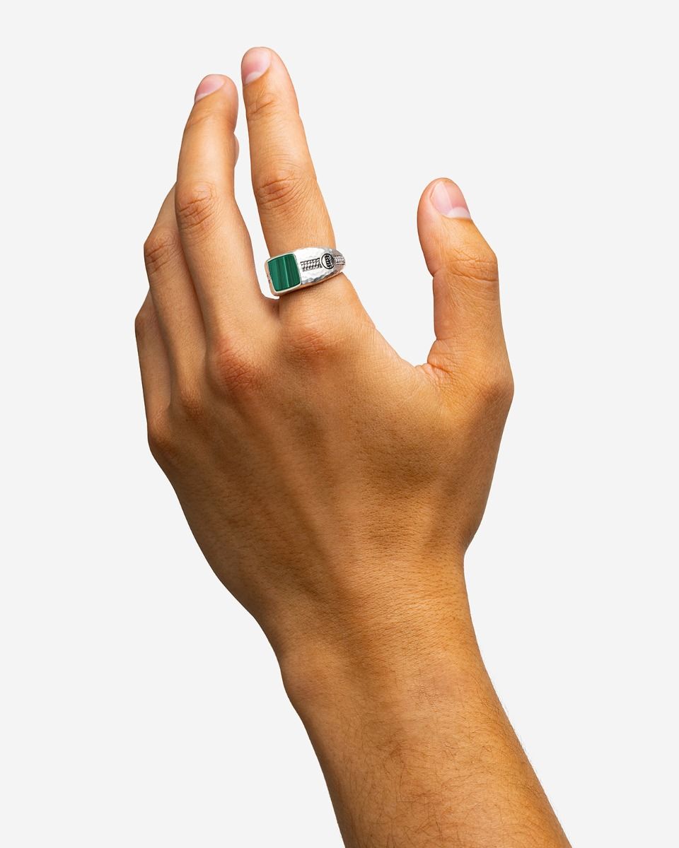 BUDDHA TO BUDDHA TANGGUH SMALL RING MALACHITE ZILVER