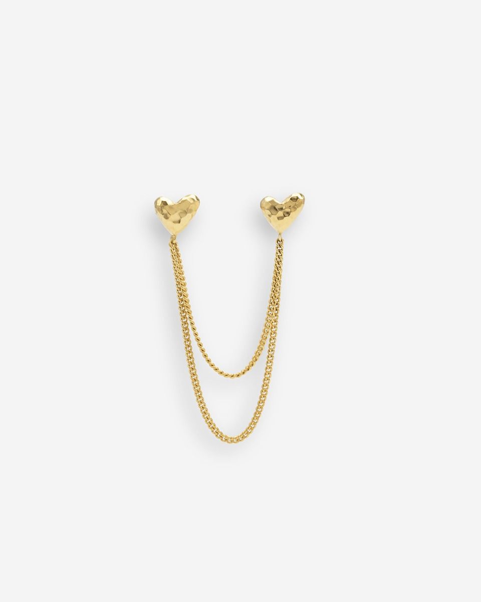 BUDDHA TO BUDDHA DUBBEL HART CHAIN VERGULD SINGLE PIECE