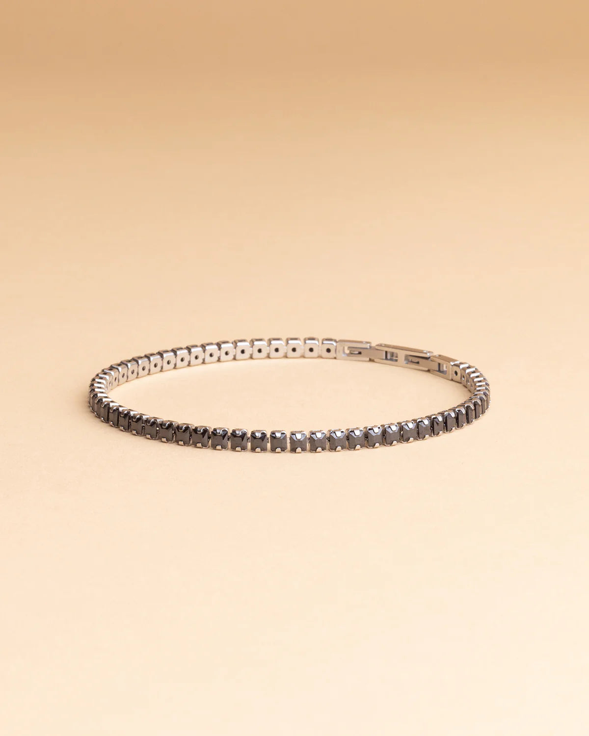 GEMINI Luxus 3mm zilver-zwart tennisarmband