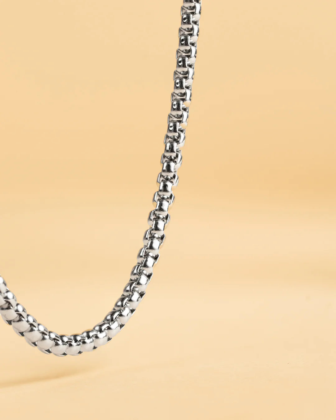 GEMENI VITO BOXEL KETTING 3MM MET ZILVEREN AFWERKING