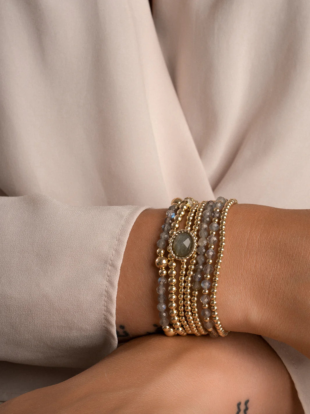 SPARKLING Bracelet Gold Labradorite Twist