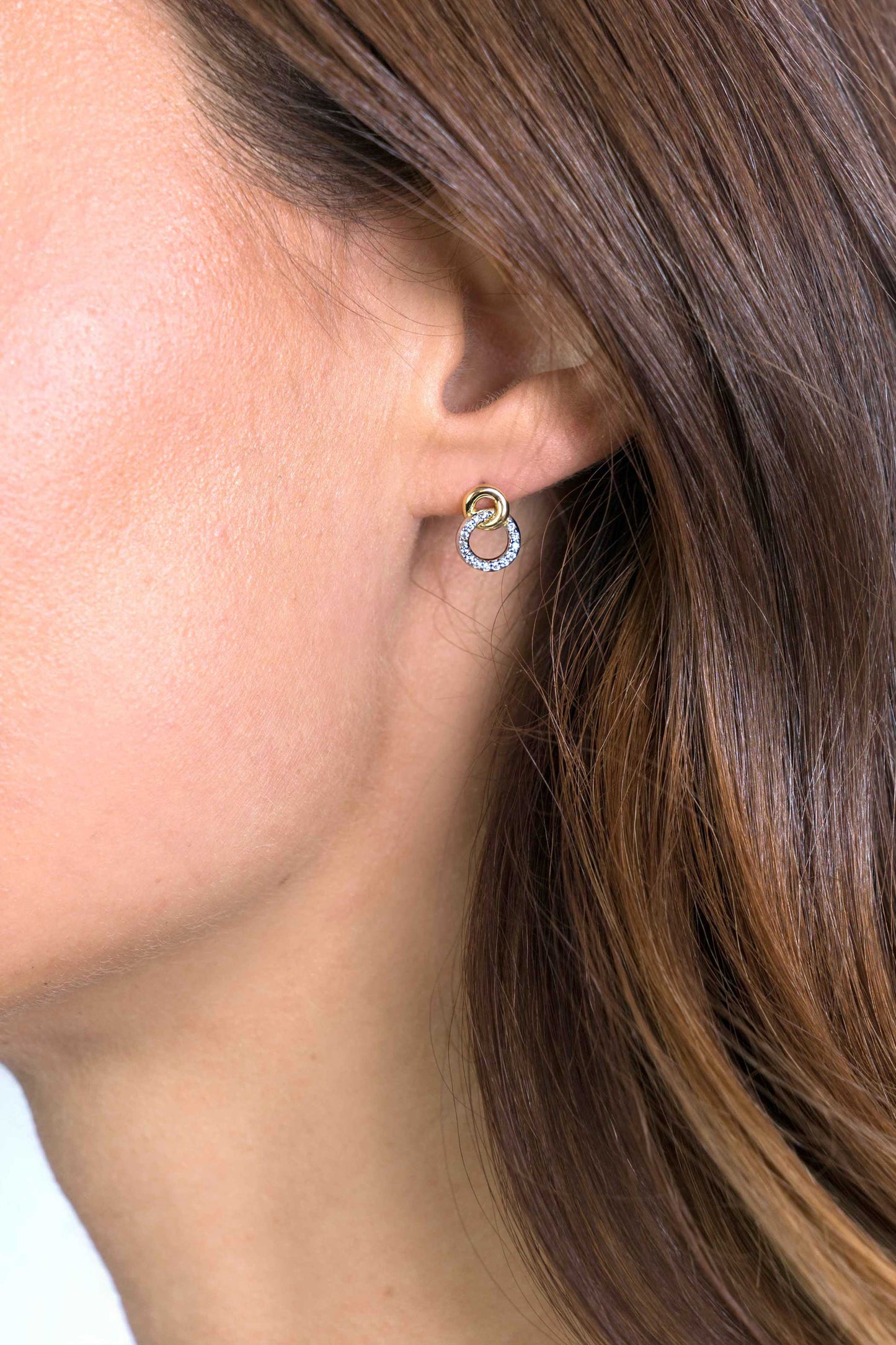 ZINZI BI-COLOUR OORKNOPJES MET ZIRCONIA’S ZIO2045Y