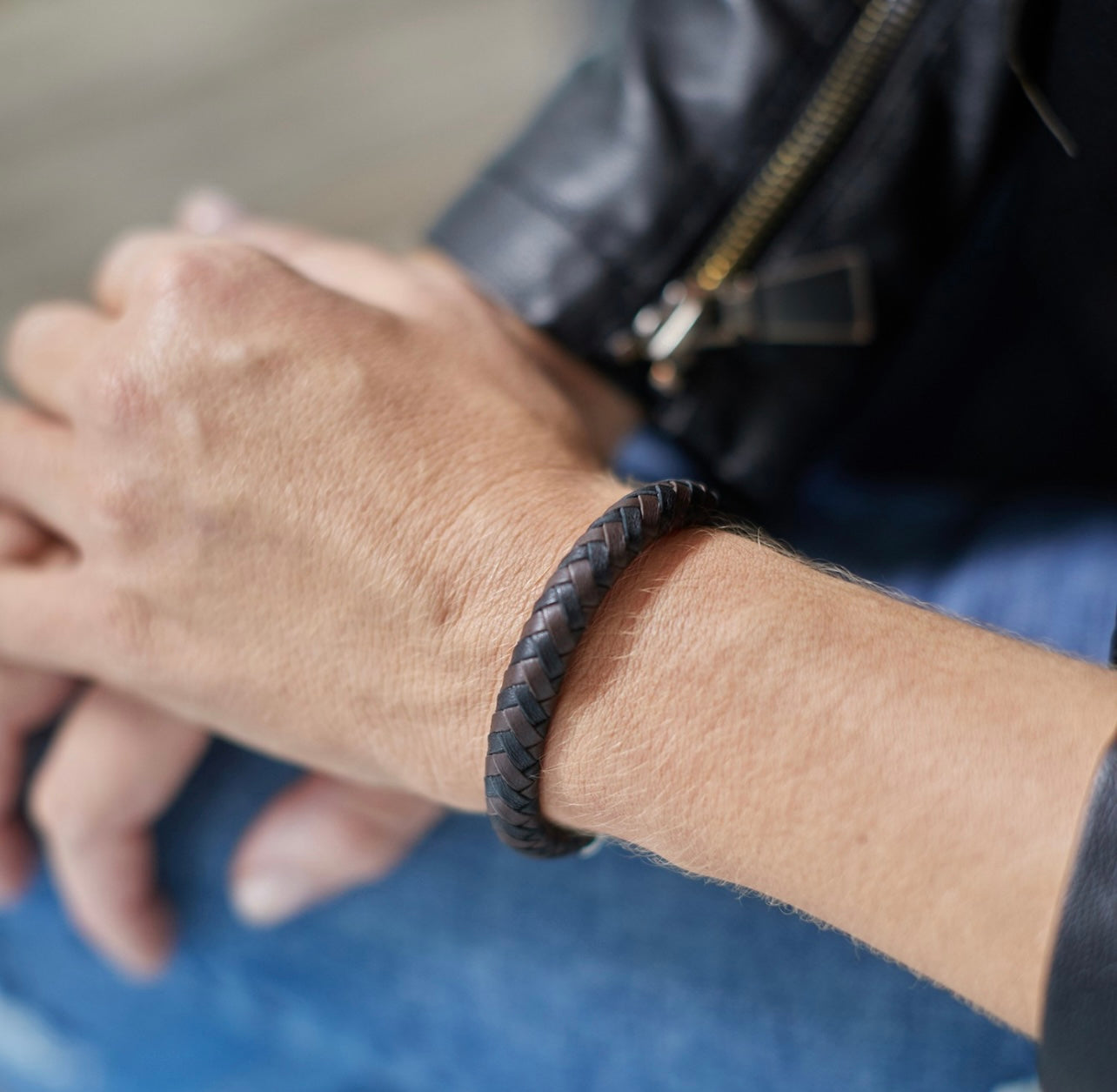 SILK Armband Zwart-Bruin 326BBR 19CM