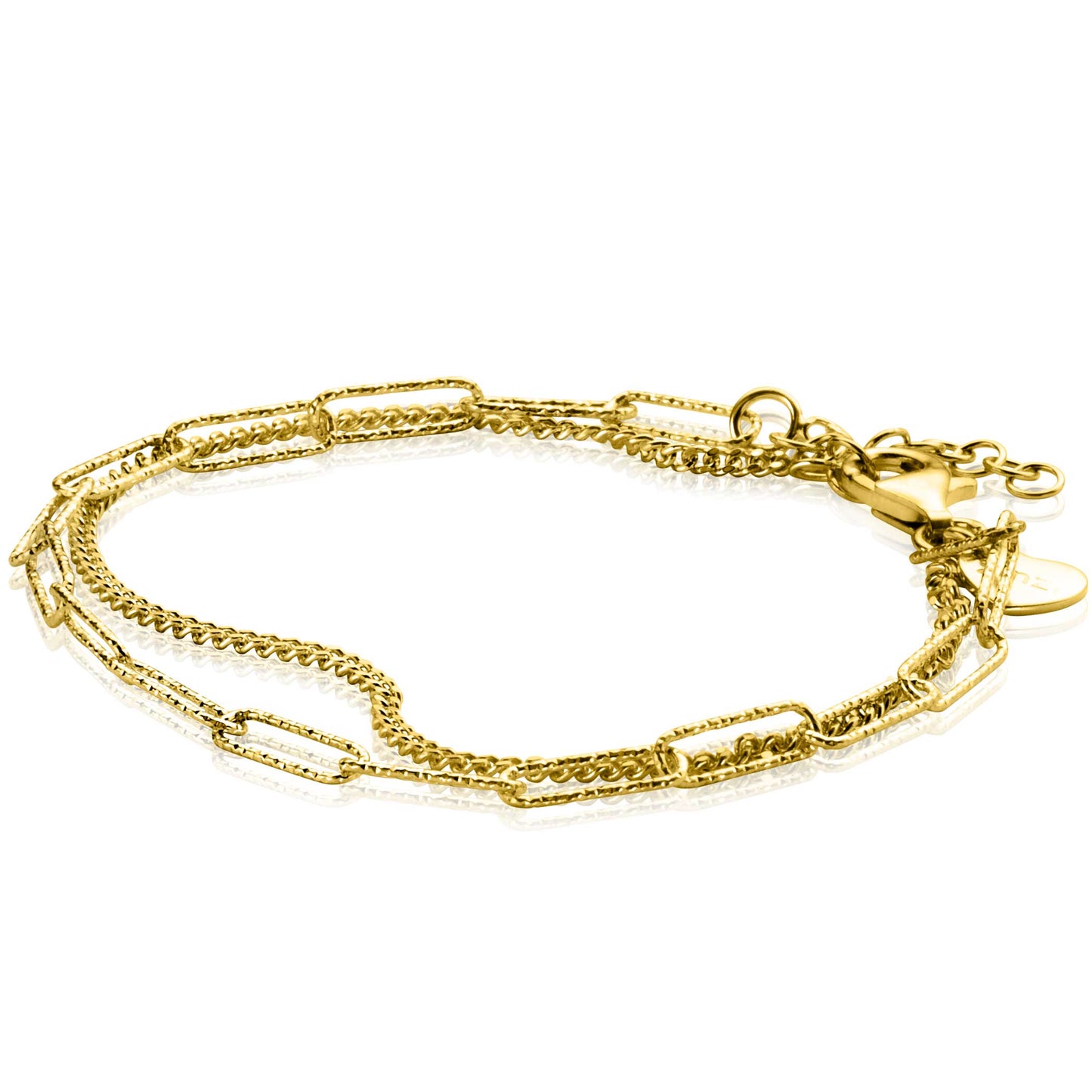 ZINZI ARMBAND GOLD PLATED GOURMET MET PAPERCLIP ZIA2367G