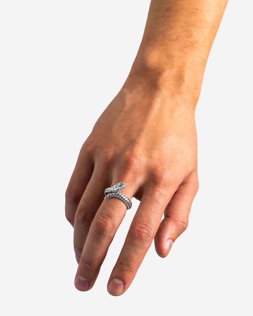 BUDDHA TO BUDDHA RING BEN XS SLANG ZILVER