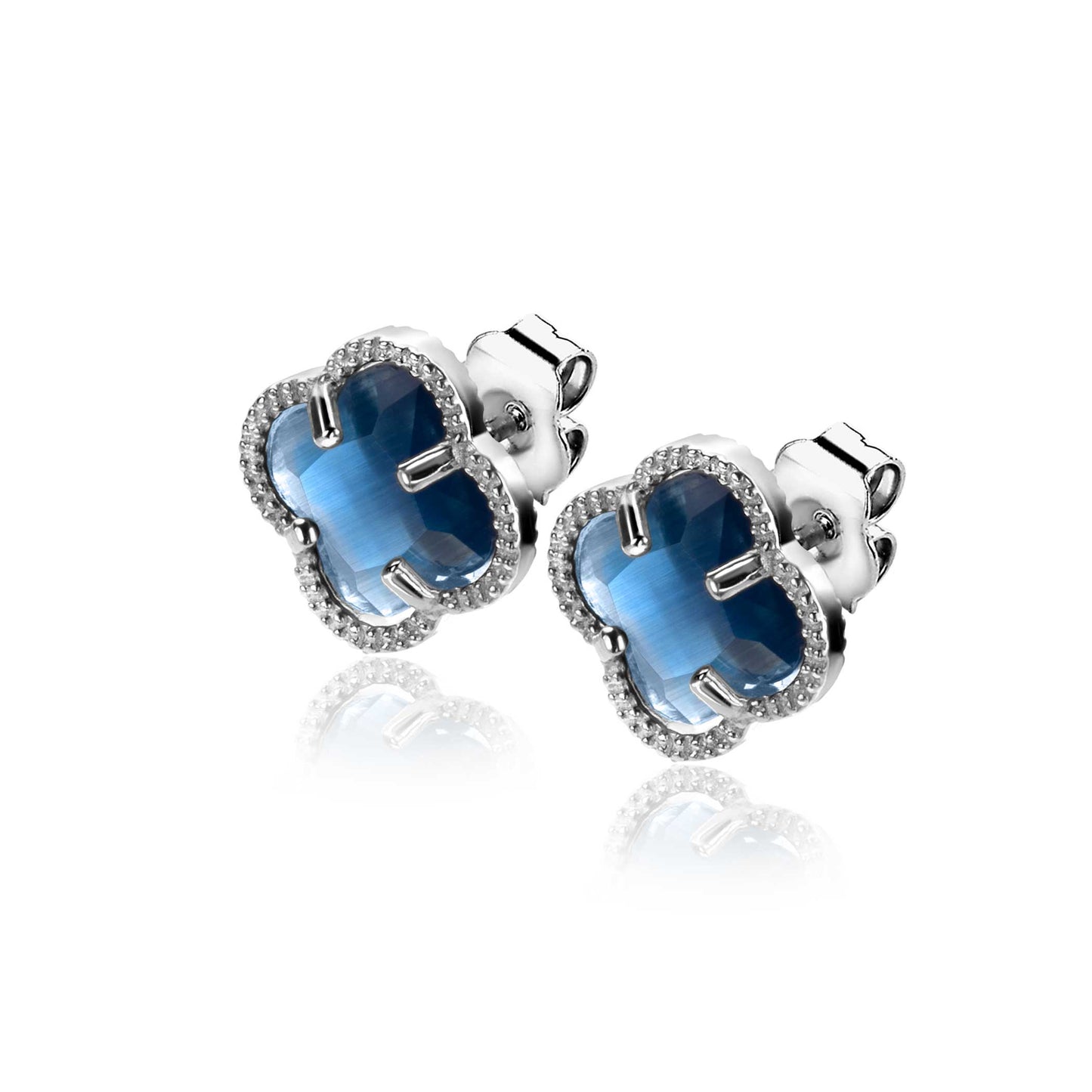 ZINZI OORKNOPJES KLAVER DONKER BLAUW ZIO2663DB