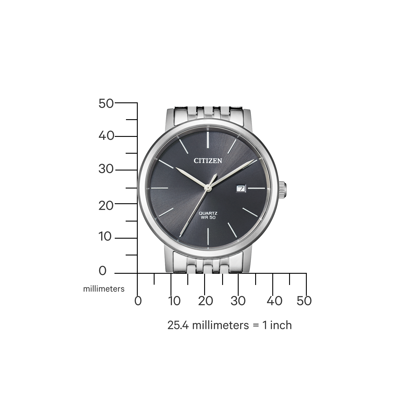 CITIZEN Quartz Horloge voor Heren – Grijze Wijzerplaat BI5070-57H