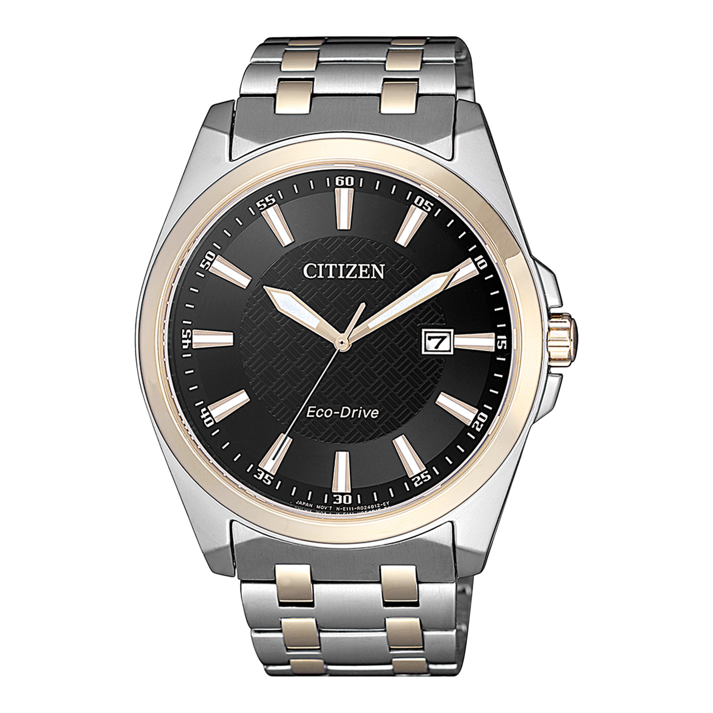 CITIZEN Eco-Drive Horloge voor Heren – Zwarte Wijzerplaat met Bicolor Kast BM7109-89E