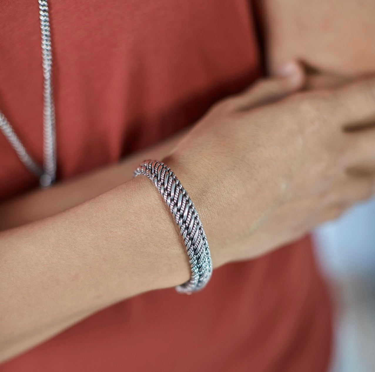 SILK Armband Zilver 738 19CM