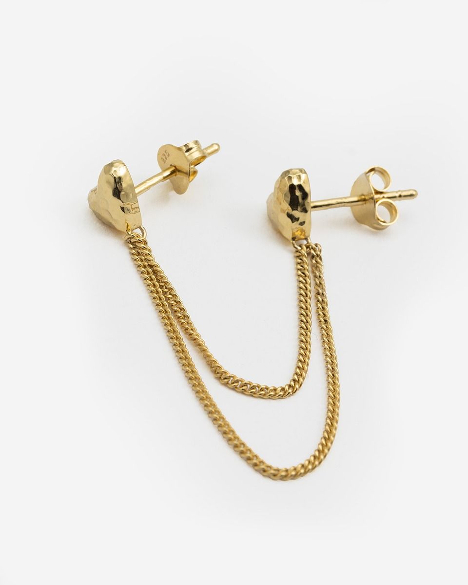 BUDDHA TO BUDDHA DUBBEL HART CHAIN VERGULD SINGLE PIECE