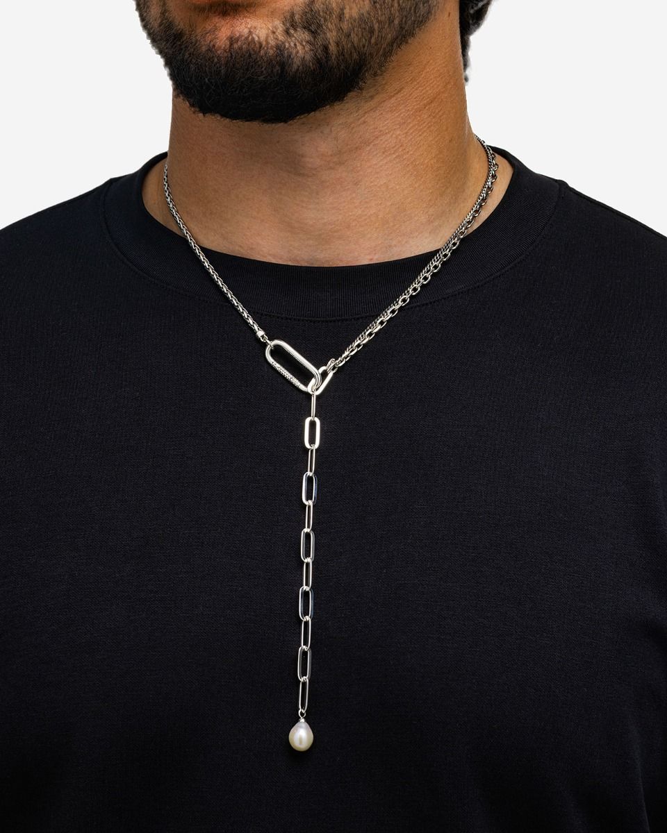 BUDDHA TO BUDDHA GEORGE MULTI CHAIN Y KETTING ZILVER 50 CM