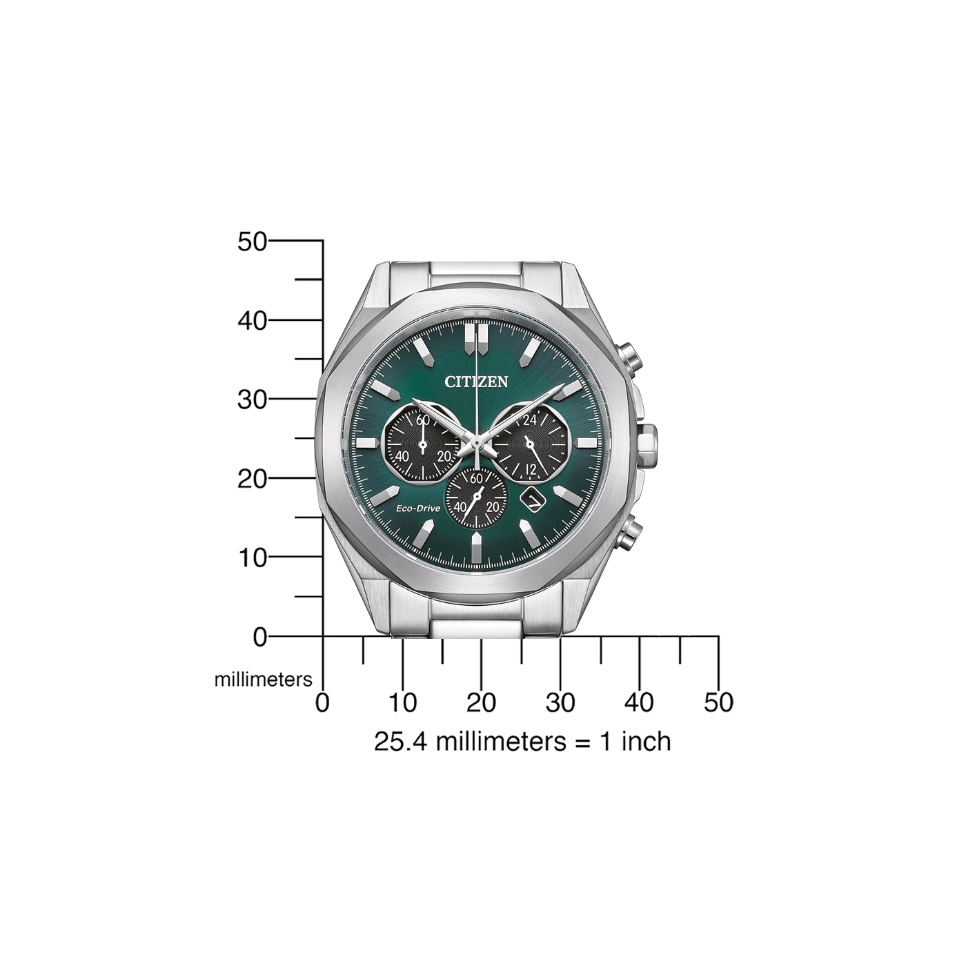 CITIZEN Eco-Drive Chronograph Horloge voor Heren – Groene Wijzerplaat CA4590-81X