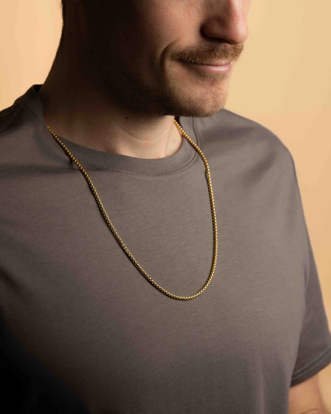 GEMENI VITO BOXEL KETTING 3MM MET GOUDEN AFWERKING
