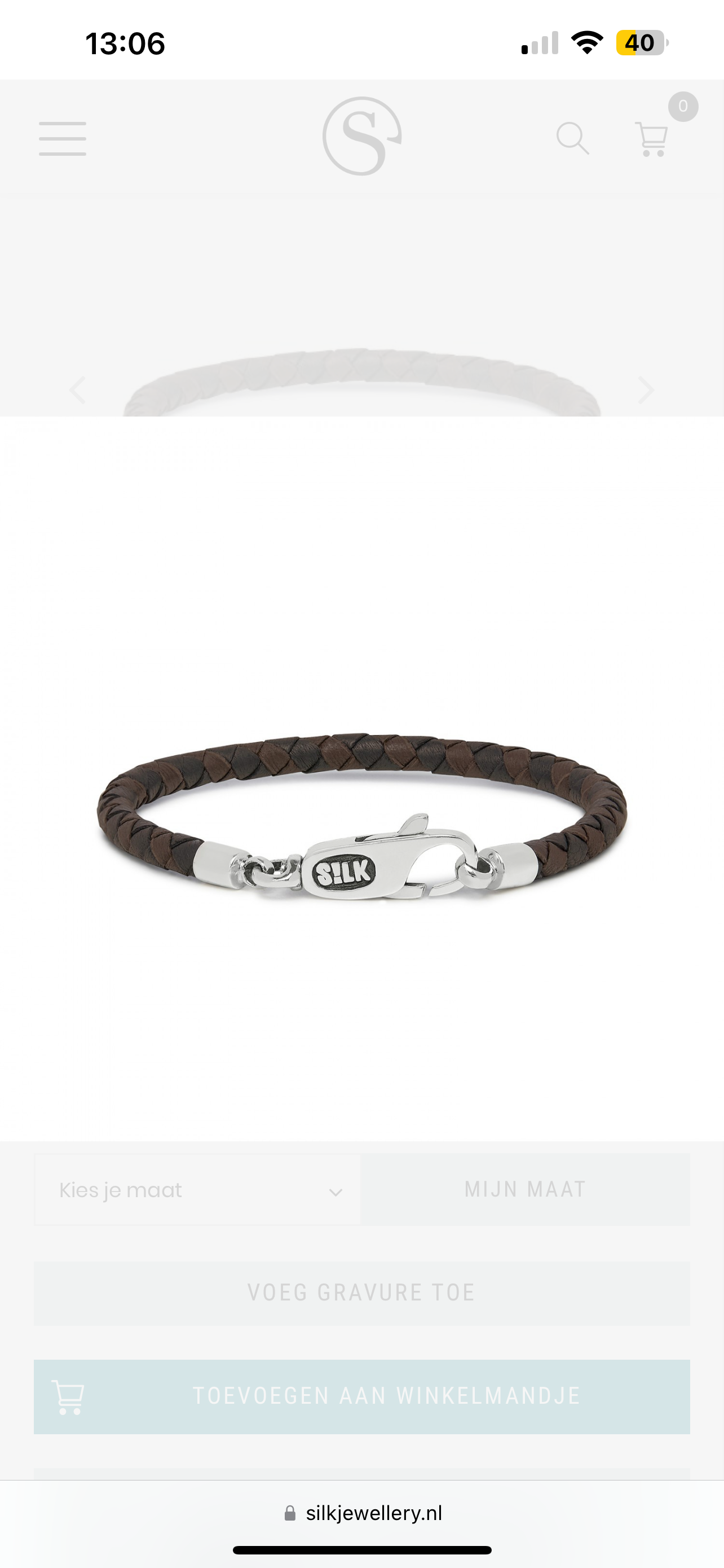 SILK Armband Zwart-Bruin 830BBR 19CM