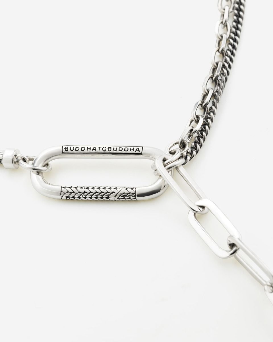 BUDDHA TO BUDDHA GEORGE MULTI CHAIN Y KETTING ZILVER 50 CM