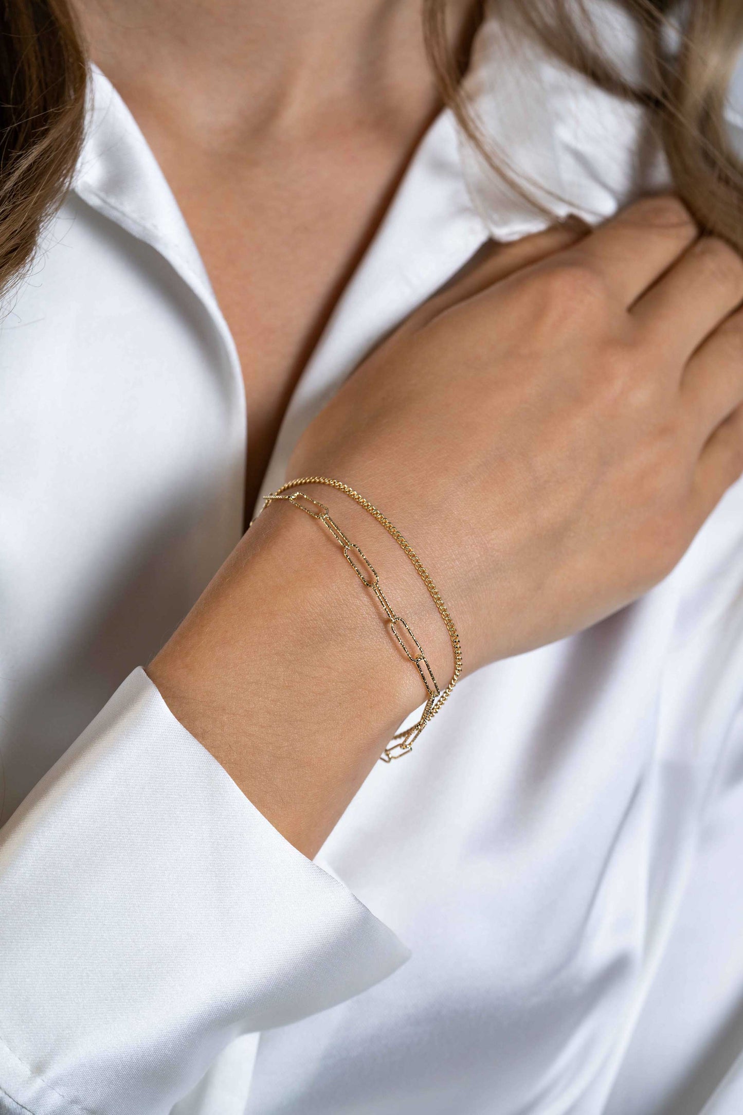 ZINZI ARMBAND GOLD PLATED GOURMET MET PAPERCLIP ZIA2367G