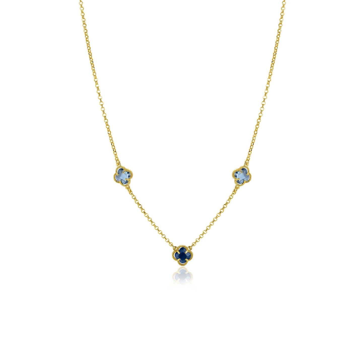 ZINZI VERGULD COLLIER KLAVERS BLAUW ZIC2662B