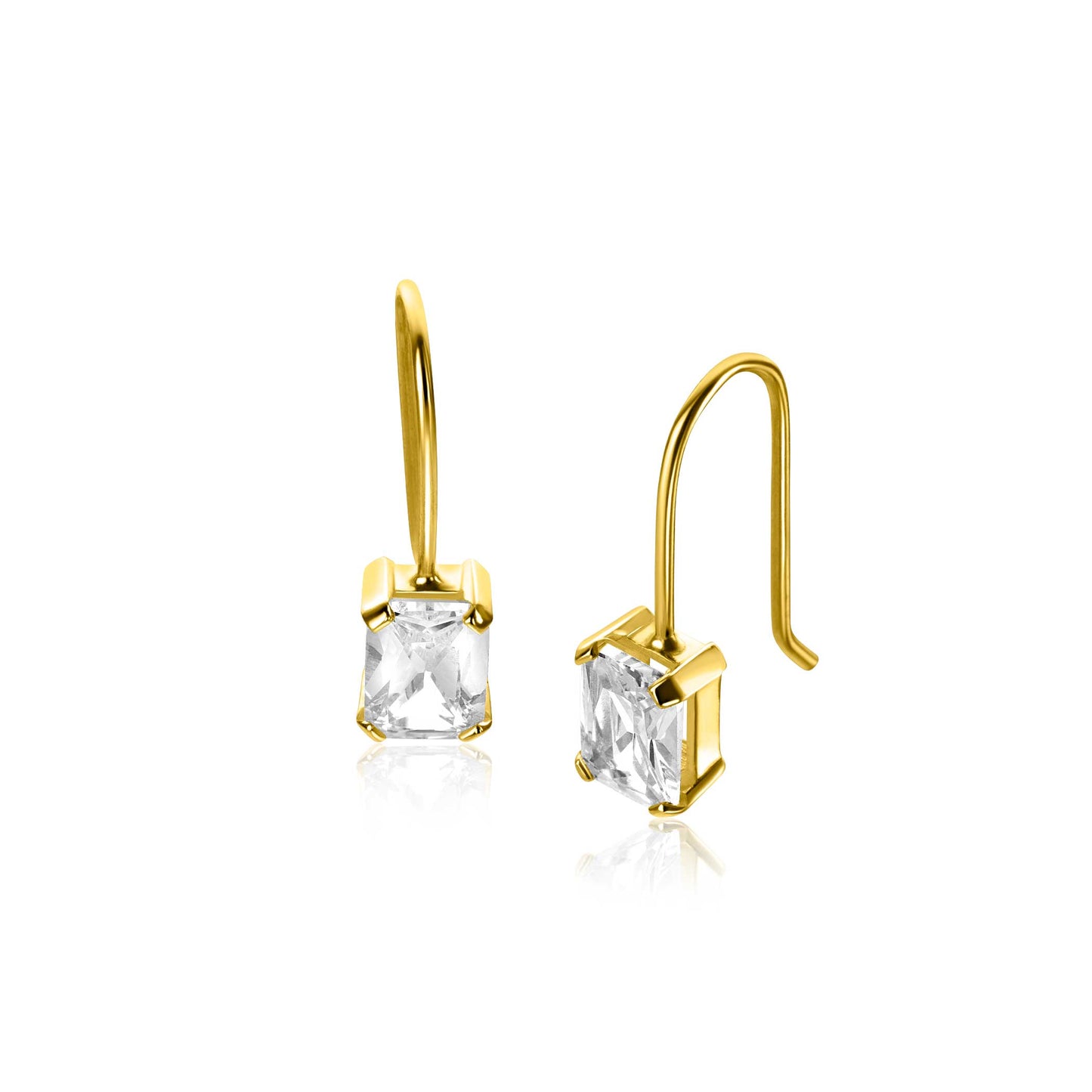 ZINZI Gold 14 karaat gouden oorhangers met zirkonia ZGO509