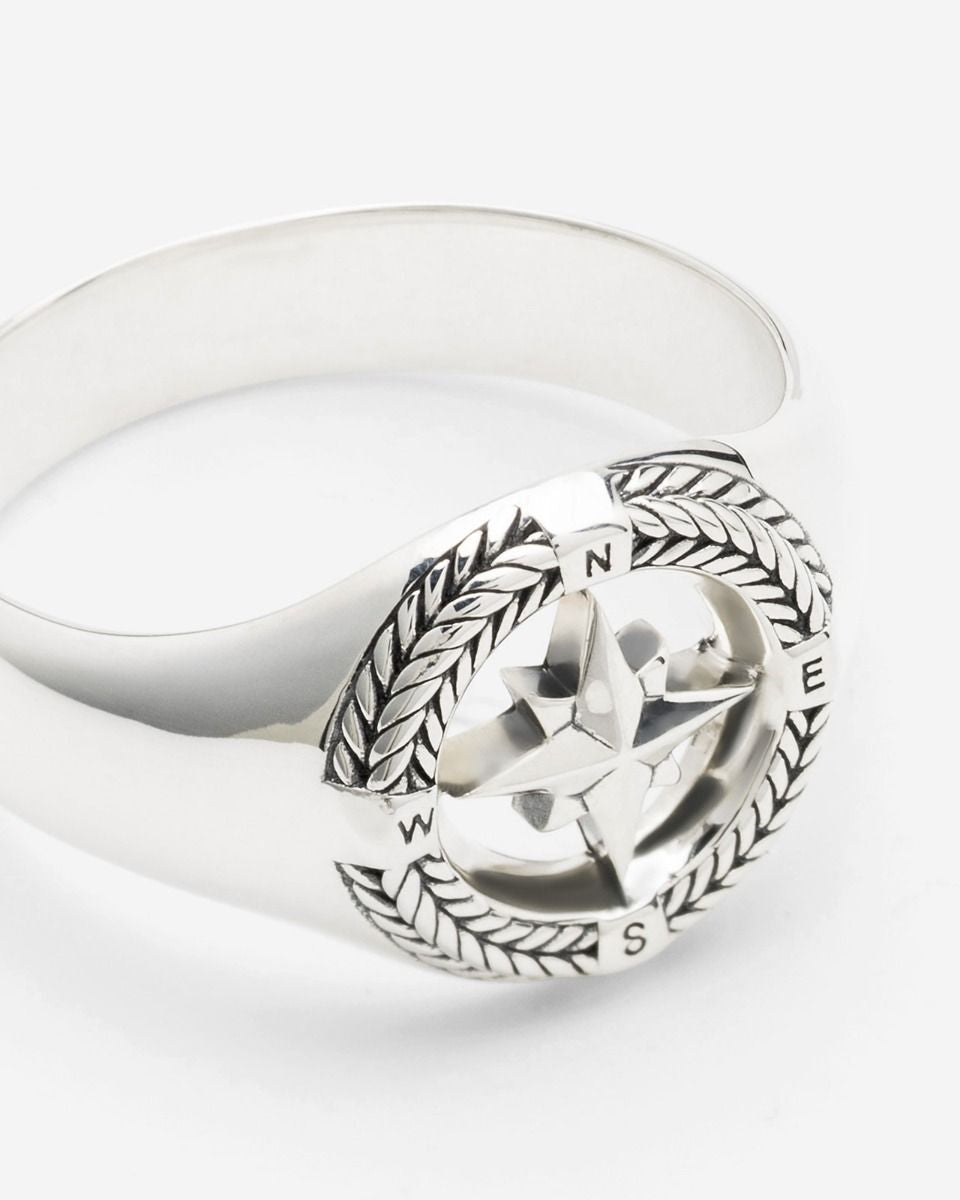 BUDDHA TO BUDDHA KOMPAS ZEGELRING ZILVER