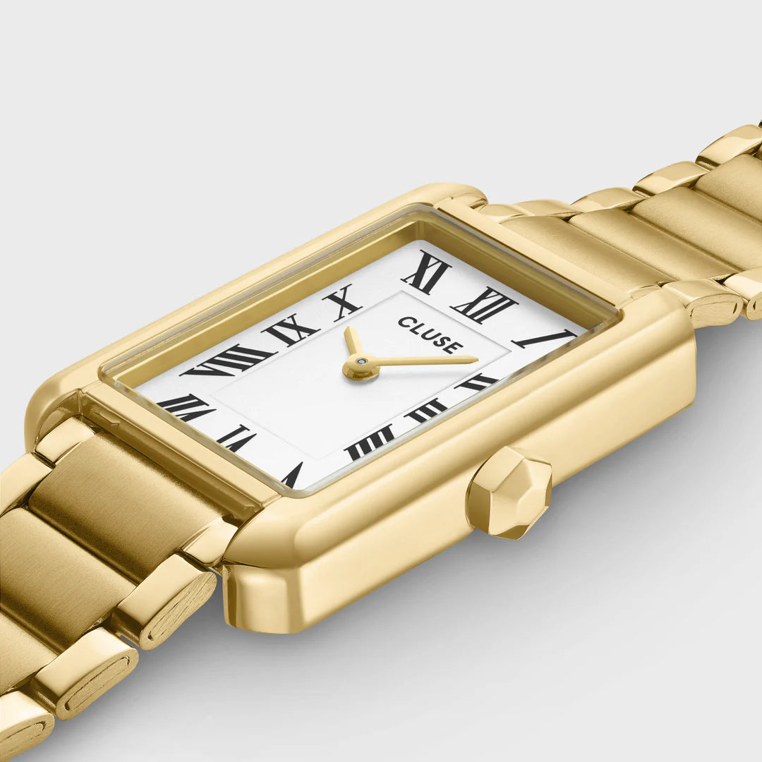Cluse Belisenna Watch Steel, White, Gold Colour
