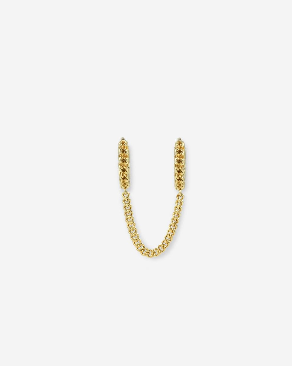 BUDDHA TO BUDDHA NATHALIE HOOPS DUBBEL GELINKT ZILVER VERGULD SINGLE PIECE