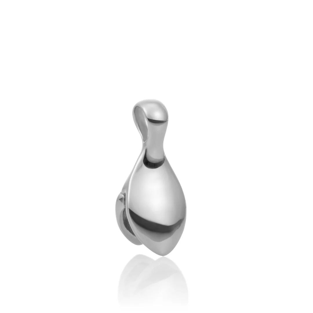SPARKLING Pendant Leaf Silver Polished Rhodium Plated