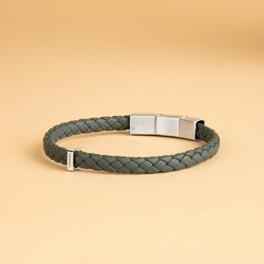 GEMENI UNA ARMBAND NAPPA LEDER LICHT GROEN