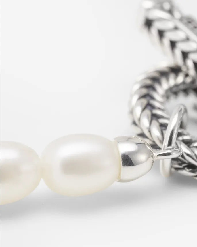 BUDDHA TO BUDDHA BARBARA PEARL NECKLACE SILVER 45CM