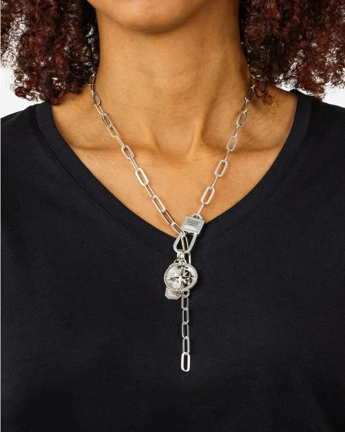 BUDDHA TO BUDDHA CHAINLINK LOCK KETTING ZILVER 60CM