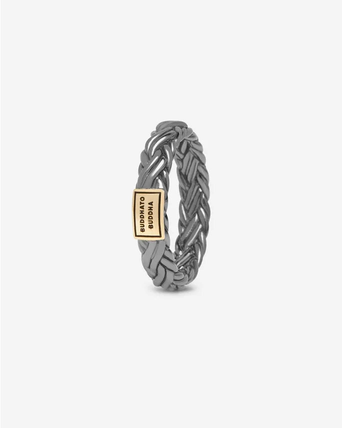BUDDHA TO BUDDHA KATJA XS RING BLACK RHODIUM SHINE GOLD 14KT