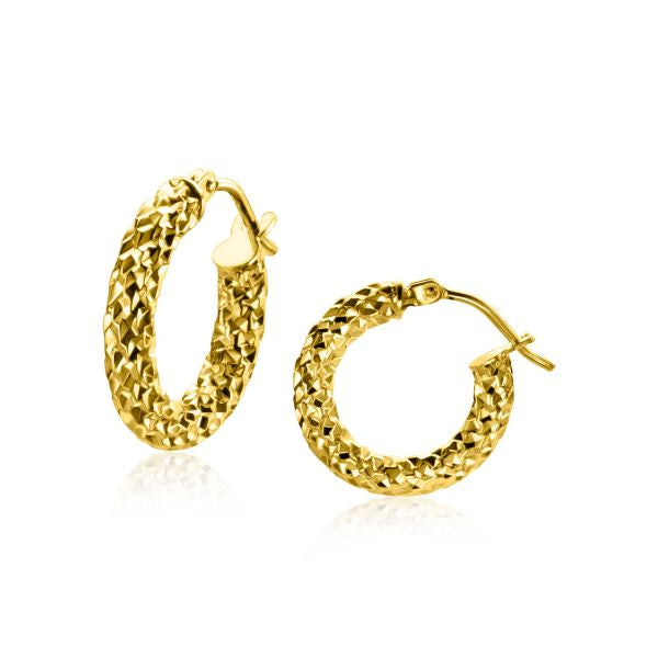 ZINZI GOLD 14KT OORRINGEN BEWERKT 16X3MM ZGO327