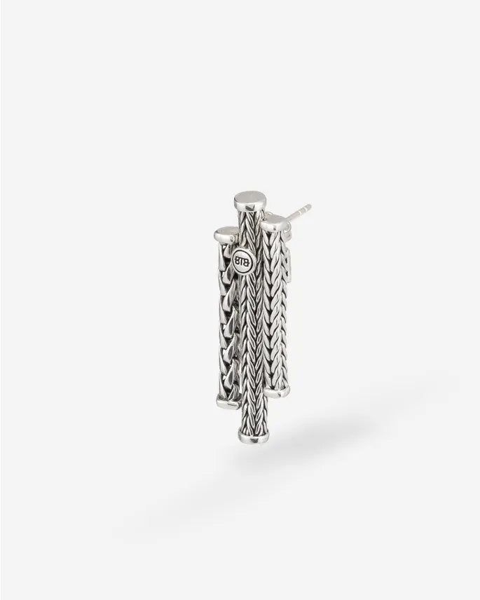 BUDDHA TO BUDDHA OORBEL TRIPLE MINI ZILVER SINGLE PIECE