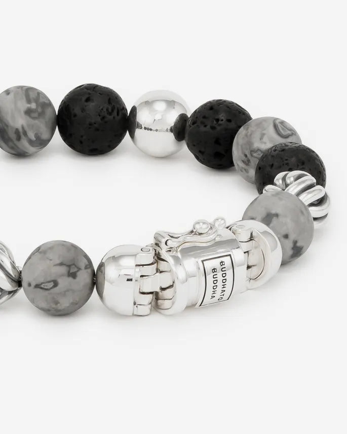 BUDDHA TO BUDDHA SPIRIT BEAD MIX GREY PICASSO JASPER