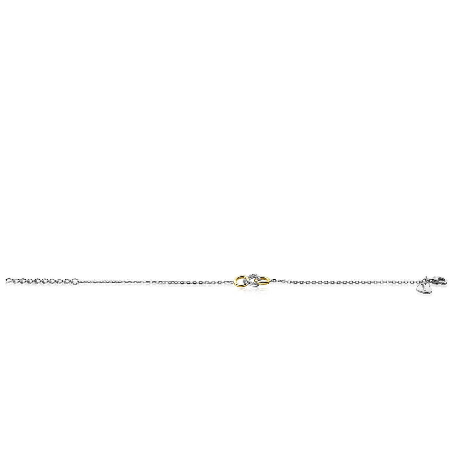 ZINZI ARMBAND 3 RONDJES ZIRCONIA VERGULD