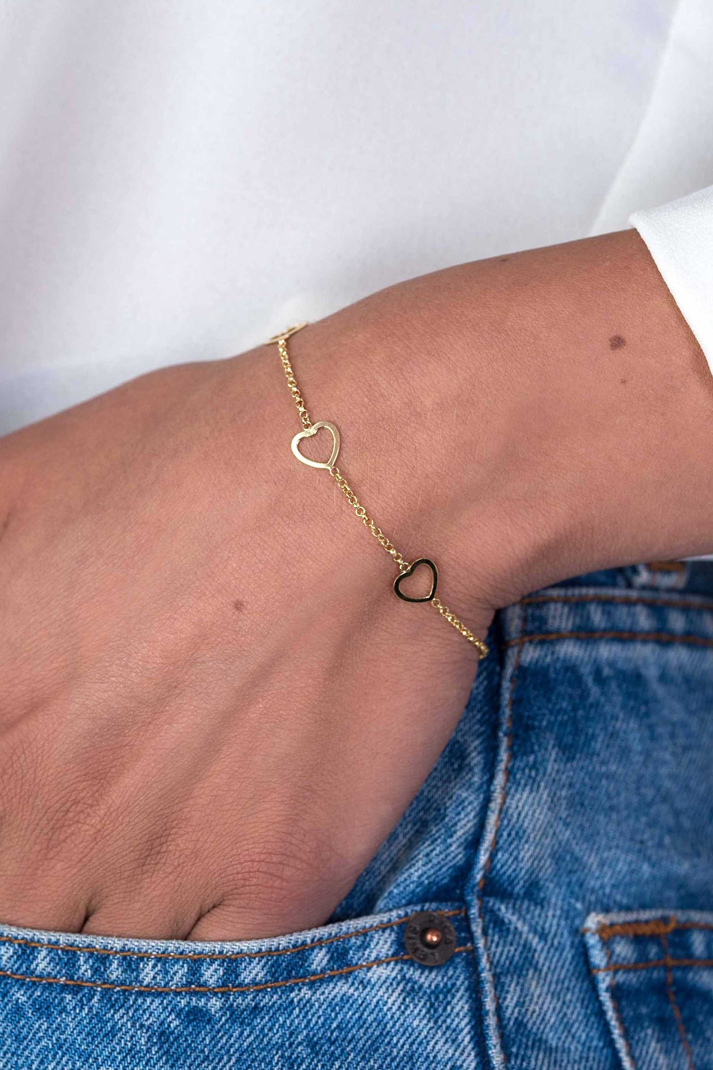 ZINZI ARMBAND DRIE HARTJES GOLD PLATED ZIA1188G