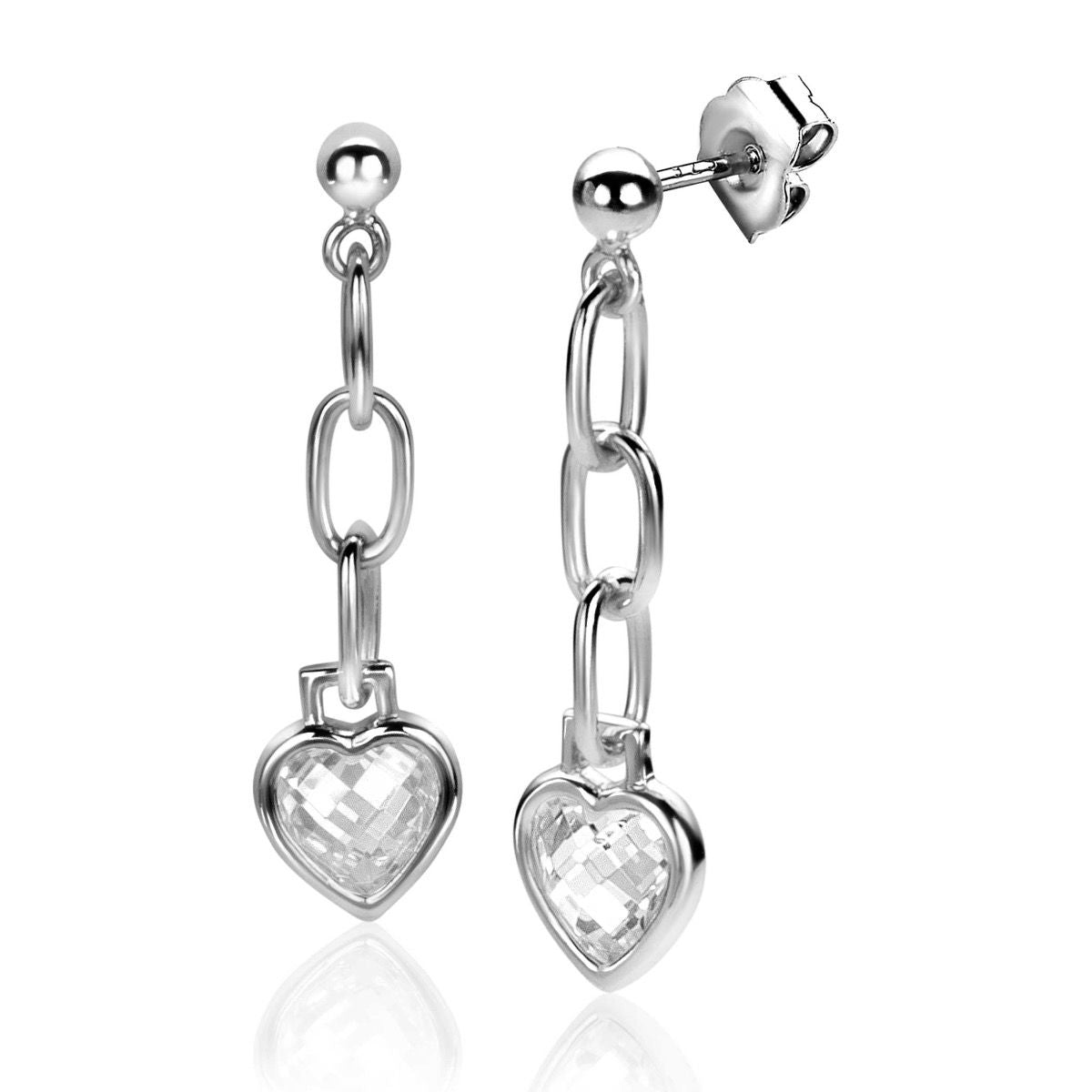 ZINZI ARMBAND ZILVER GOURMET PAPERCLIP ZIRCONIA HANGERS